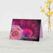 Gelukkige verjaardag met roos kaart (Gele Bloem)