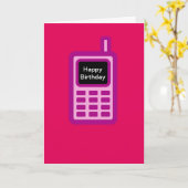 Gelukkige Verjaardag met roze celtelefoon Kaart (Gele Bloem)