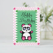 Gelukkige verjaardag met roze panda (Staand voorkant)