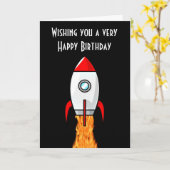 Gelukkige Verjaardag met ruimteschip raket voor jo Kaart (Gele Bloem)