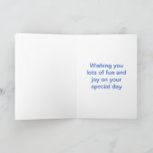 Gelukkige Verjaardag met ruimteschip raket voor jo Kaart (Binnen)