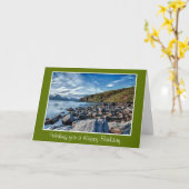 Gelukkige Verjaardag met schilderachtig uitzicht Kaart (Gele Bloem)