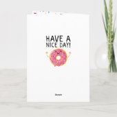 Gelukkige verjaardag met sprenkelingen op donut kaart (Achterkant)