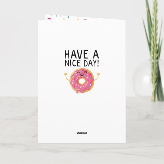 Gelukkige verjaardag met sprenkelingen op donut kaart (Achterkant)