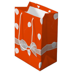 Gelukkige verjaardag met strik en ballonnen medium cadeauzakje