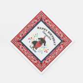 Gelukkige Verjaardag met Teckel Hond in Red Bandan Servet (Hoek)