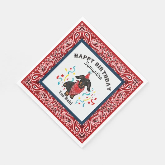 Gelukkige Verjaardag met Teckel Hond in Red Bandan Servet (Hoek)