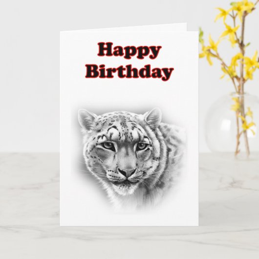 Gelukkige verjaardag met tijger op kaart (Gele Bloem)