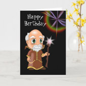 Gelukkige verjaardag met tovenaar magische verjaar kaart (Gele Bloem)