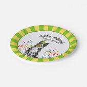 Gelukkige verjaardag met uw grenskolonie Dog Party Papieren Bordje (Gekanteld)