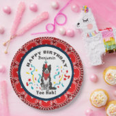 Gelukkige verjaardag met uw Rand Collie Red Bandan Papieren Bordje (Feest)