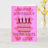 Gelukkige verjaardag met veel liefde kaart (Gele Bloem)