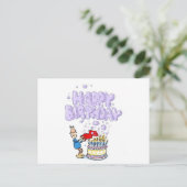 Gelukkige Verjaardag met verjaardagstaart kaarsen Briefkaart (Staand voorkant)