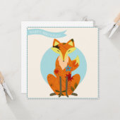 Gelukkige verjaardag met vos kaart (Voorkant / Achterkant in situ)