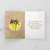 Gelukkige verjaardag met zand en palmbomen kaart (Binnen)