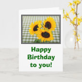 Gelukkige verjaardag met zonnebloemen kaart (Gele Bloem)