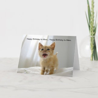 Gelukkige verjaardag Mew Kaart