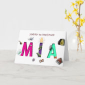 Gelukkige verjaardag Mia kaart (Gele Bloem)