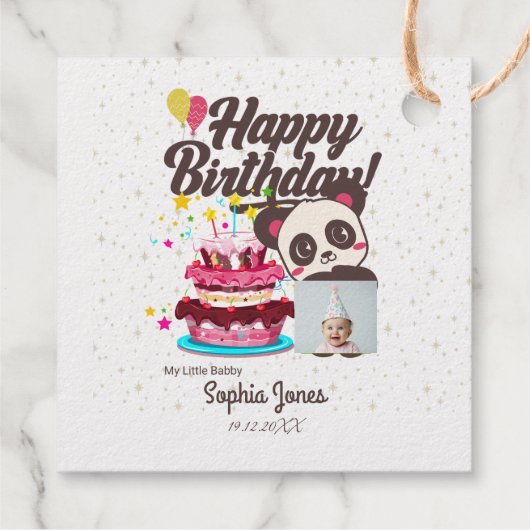 Gelukkige Verjaardag, Mijn Baby - Douanefoto/Naam/ Bedankjes Labels (Achterkant)