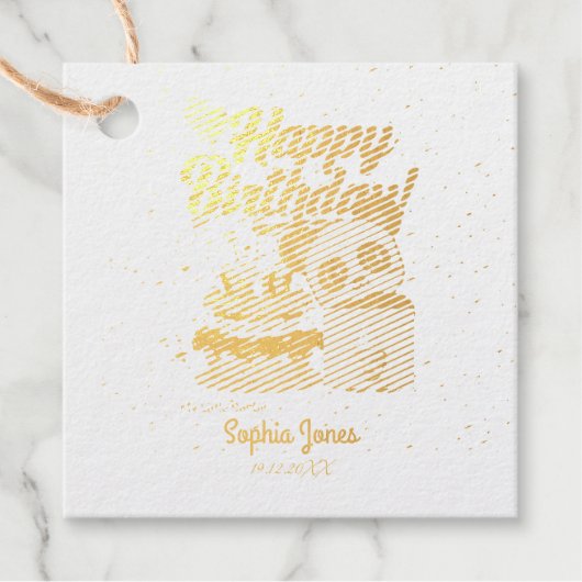 Gelukkige Verjaardag, Mijn Baby - Douanefoto/Naam/ Bedankjes Labels (Voorkant)