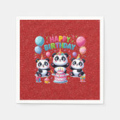 Gelukkige verjaardag, mijn drie panda's, servet (Voorkant)