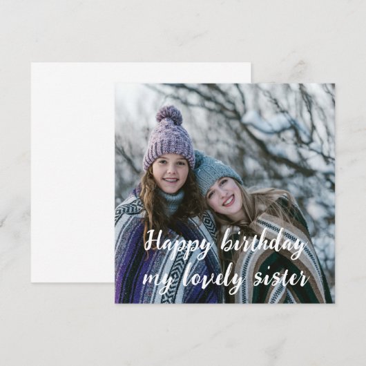 Gelukkige verjaardag mijn lieve zus met aangepaste (Voorkant / Achterkant)