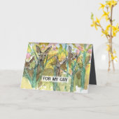 Gelukkige Verjaardag Mijn Man Vriendje Herten Veld Kaart (Gele Bloem)