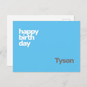 gelukkige verjaardag minimaal eenvoudig modern briefkaart (Voorkant / Achterkant)