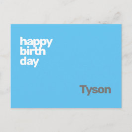 gelukkige verjaardag minimaal eenvoudig modern  briefkaart