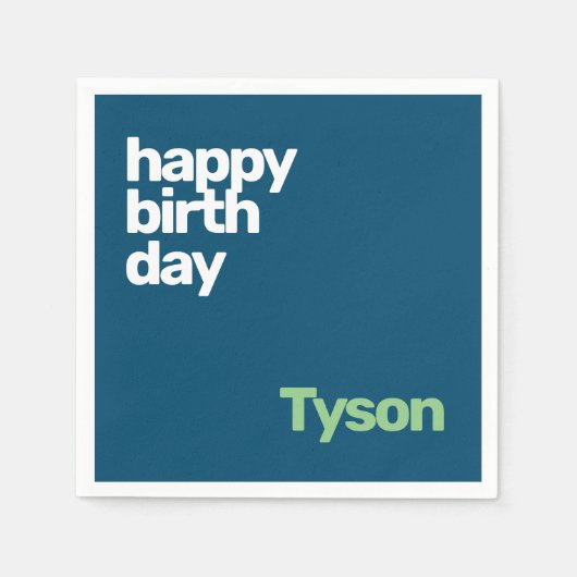 Gelukkige verjaardag Minimale aangepaste moderne p Servet (Voorkant)