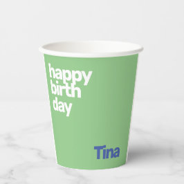 Gelukkige Verjaardag Minimale Eenvoudige Moderne P Papieren Bekers