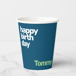 Gelukkige Verjaardag Minimale Eenvoudige Moderne P Papieren Bekers