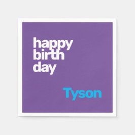 Gelukkige Verjaardag minimale eenvoudige moderne p Servet