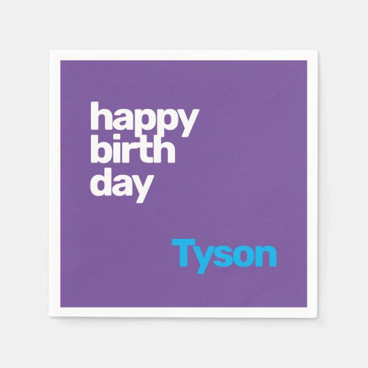 Gelukkige Verjaardag minimale eenvoudige moderne p Servet (Voorkant)