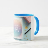 Gelukkige verjaardag minimalistische chique stijl mok (Voorkant rechts)