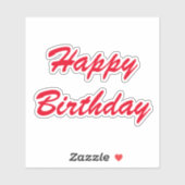 Gelukkige Verjaardag Minimalistische Rode Kleurrij Sticker (Vel)