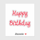 Gelukkige Verjaardag Minimalistische Rode Trendy C Sticker (Vel)