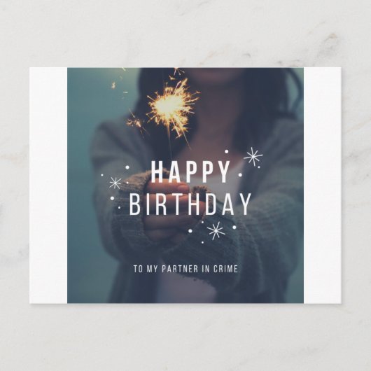 Gelukkige Verjaardag - Misdaadpartner - Zus Briefkaart (Voorkant)