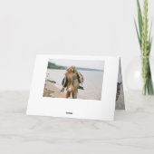 Gelukkige Verjaardag Modern Bold Brush Script Foto Kaart (Achterkant)