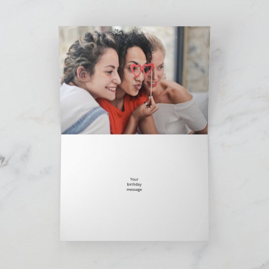 Gelukkige Verjaardag Modern Handschrift Script Fot Kaart (Binnen)