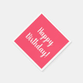 Gelukkige Verjaardag Modern Roze Verjaardagsfeest Servet (Hoek)