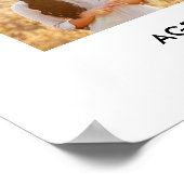Gelukkige Verjaardag Modern Script Foto Collage Fe Poster (Hoek)