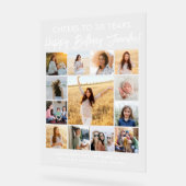 Gelukkige Verjaardag Modern Script Photo Collage P Acryl Bord (Hoek)