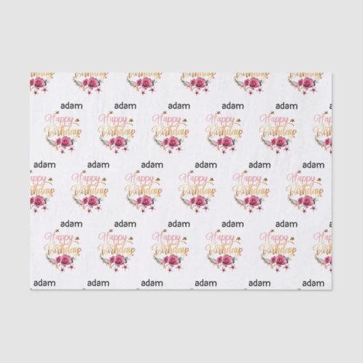Gelukkige Verjaardag Modern Tissuepapier (Voorkant)