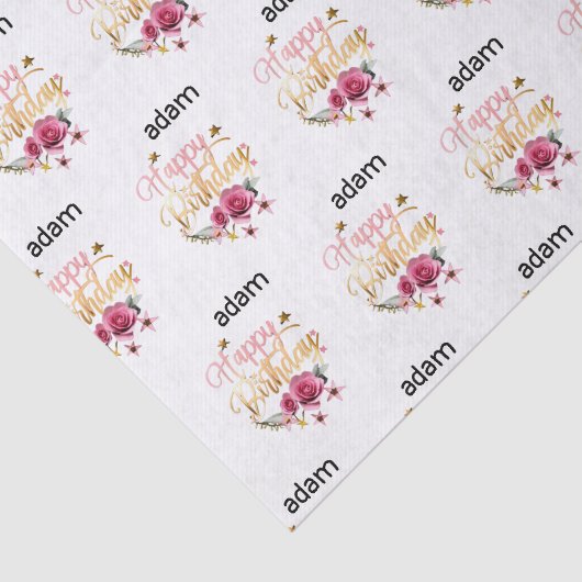 Gelukkige Verjaardag Modern Tissuepapier (Detail)