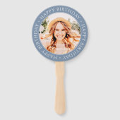 Gelukkige Verjaardag Moderne Eenvoudige Douanefoto Handwaaier (Achterkant)