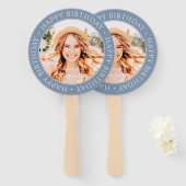 Gelukkige Verjaardag Moderne Eenvoudige Douanefoto Handwaaier (Voorkant en achterkant)