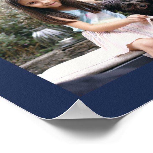 Gelukkige Verjaardag Moderne Fotocollage Marine Bl Poster (Hoek)