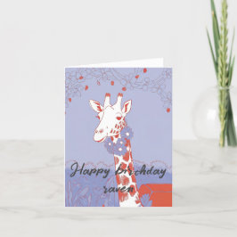 Gelukkige verjaardag moderne giraffe foldet kaart