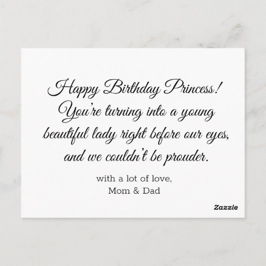 Gelukkige verjaardag Moderne kalligrafie fotokaart Briefkaart (Achterkant)